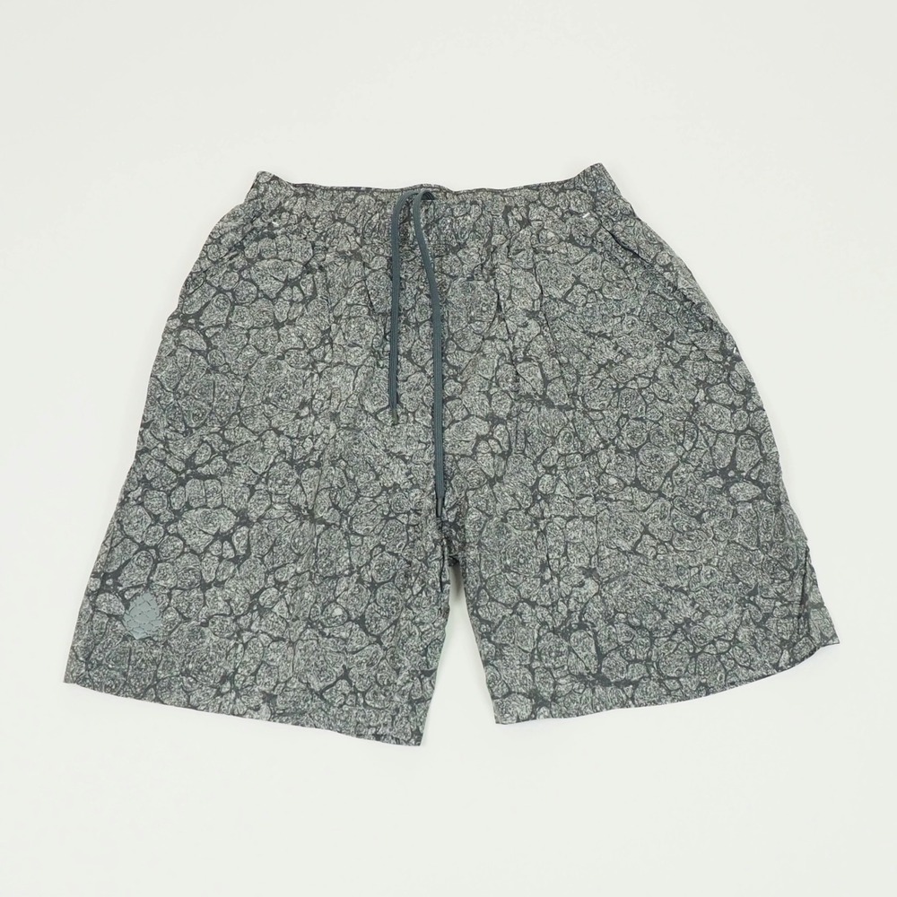Stio Second Light Lined Shorts Mens Medium Gray AOP Print Training Gym Running